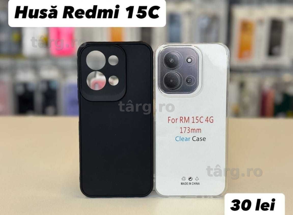 Husa silicon, folie, cablu, incarcator Redmi 15C