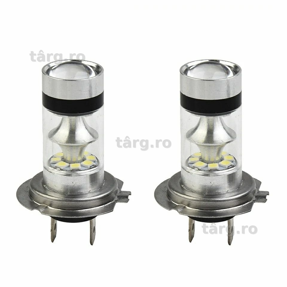 Set Două Becuri Led Qud H7 5000lumeni/6500K/50W