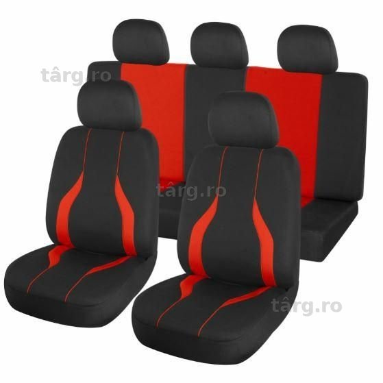 Huse auto universale Bolero roșu cu negru