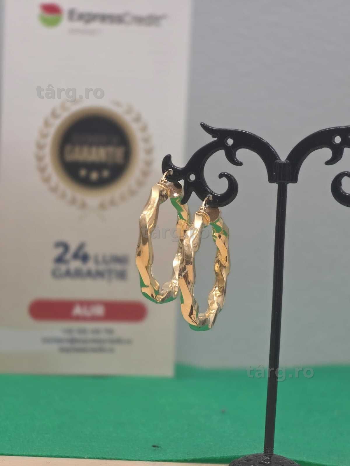 Cercei aur 18K 4.64g [Ag45 Bacau1 B.28527.1.32]- Garantie 2 ani !