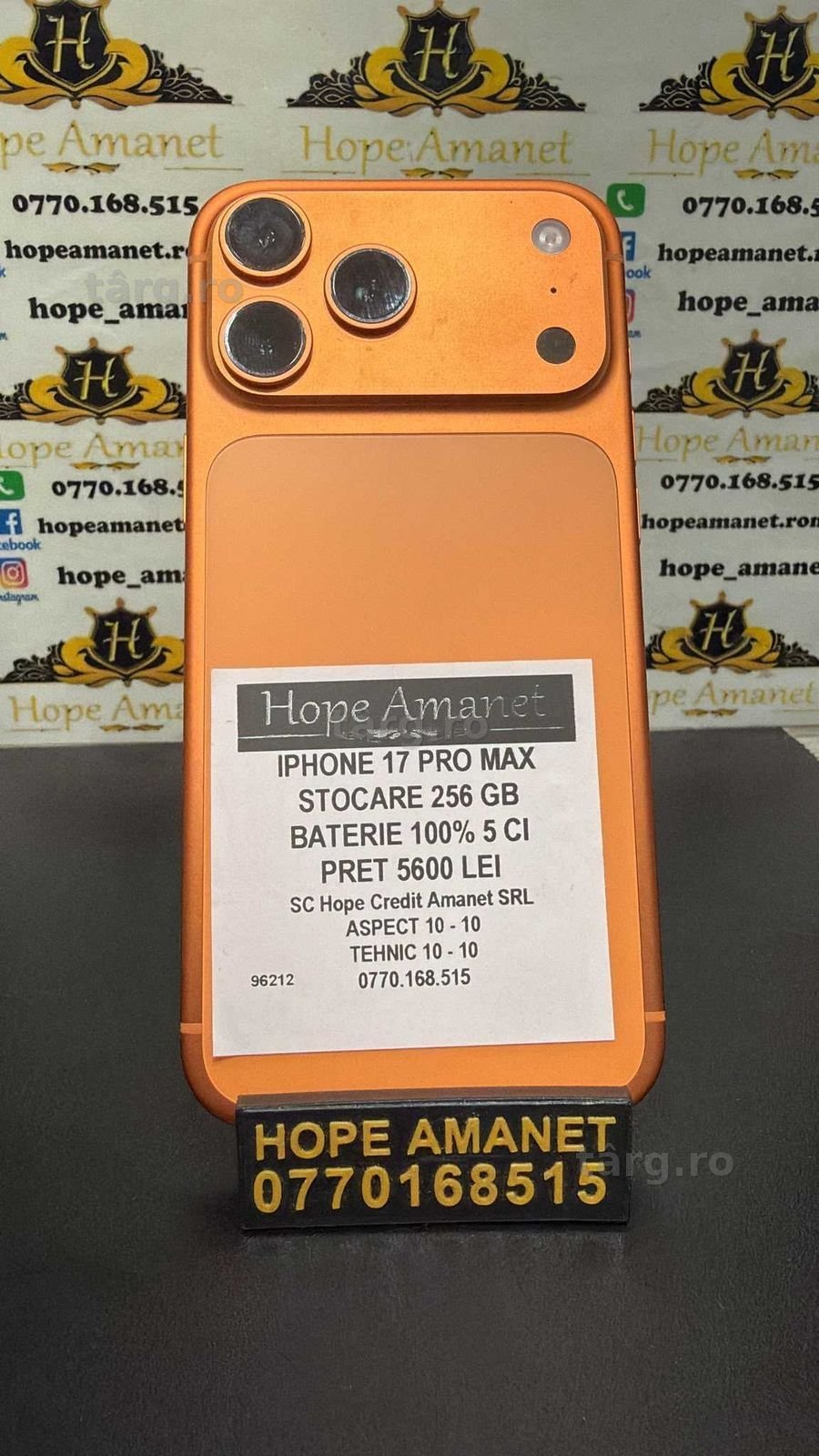 Hope Amanet P3 IPHONE 17 PRO MAX 256 / BATERIE 100% 5 Cicluri Incarcare eSim 3