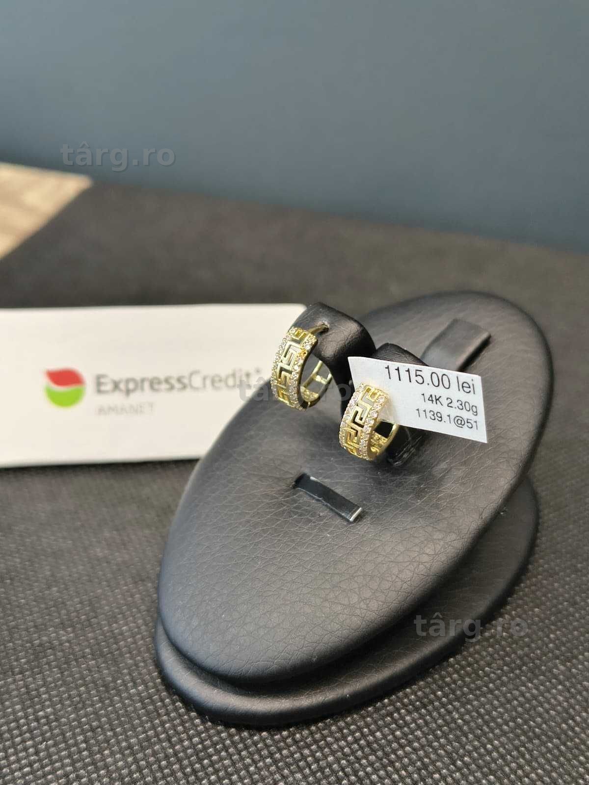(AG51) Cercei aur 14K 2.30g b1139 - Garantie 2 ani!