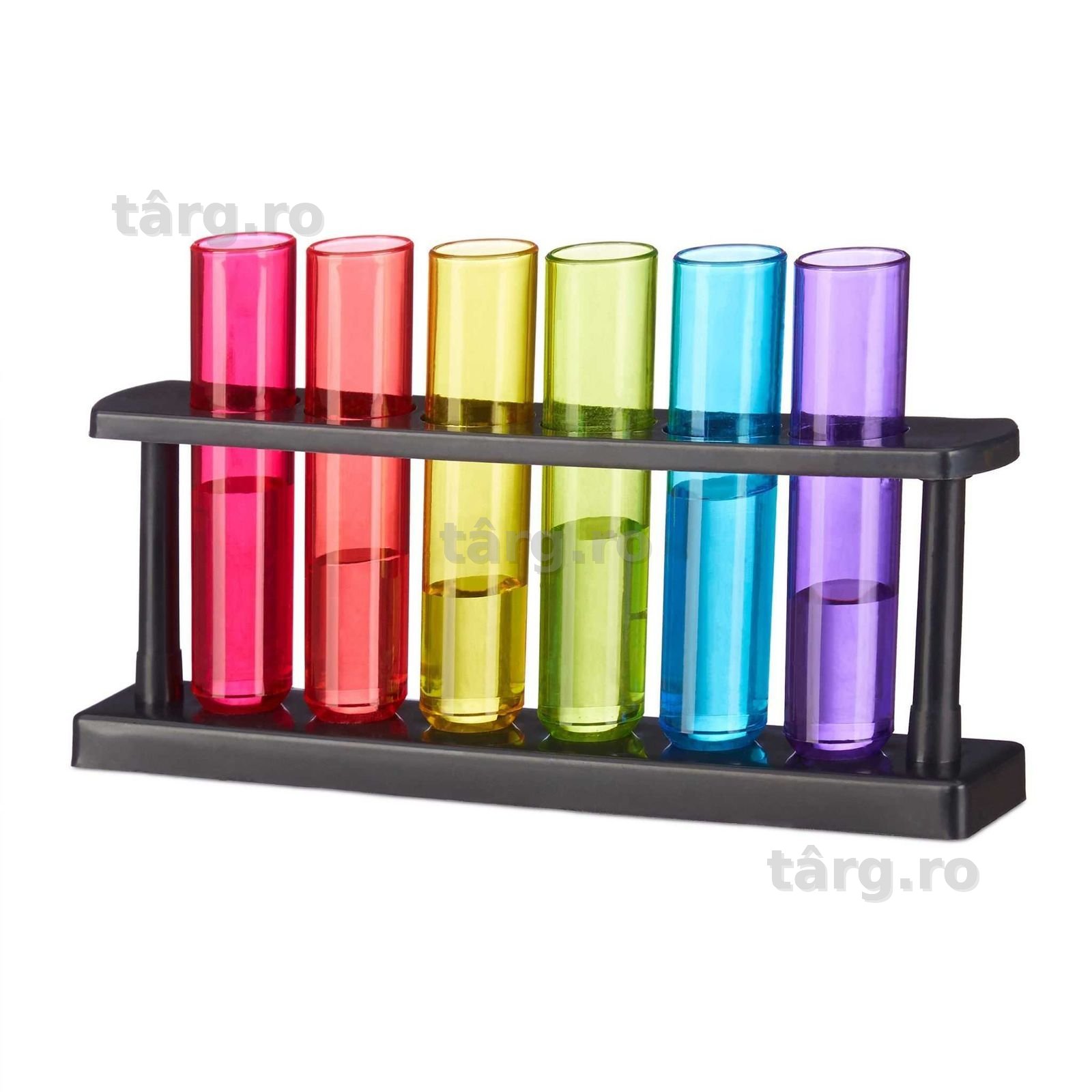 Set 6 pahare shot tip eprubete cu suport, 6 x 4 cl