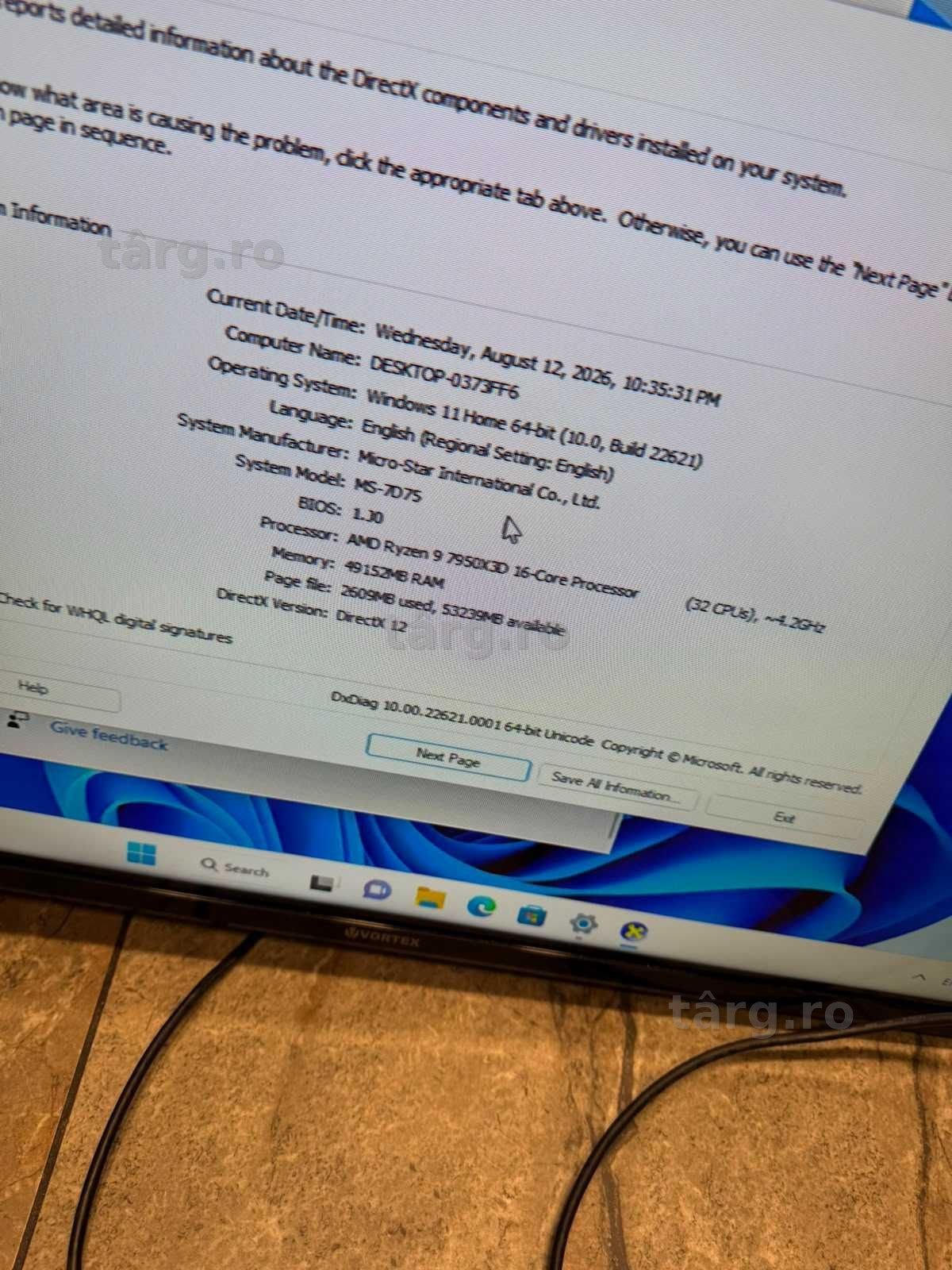 HOPE AMANET P2-  Unitate Gaming Luan Li 011 Vision /  Amdy ryzen 9 7950x3d /  48GB RAM / RTX 4070 TI SUPER 12GB 8