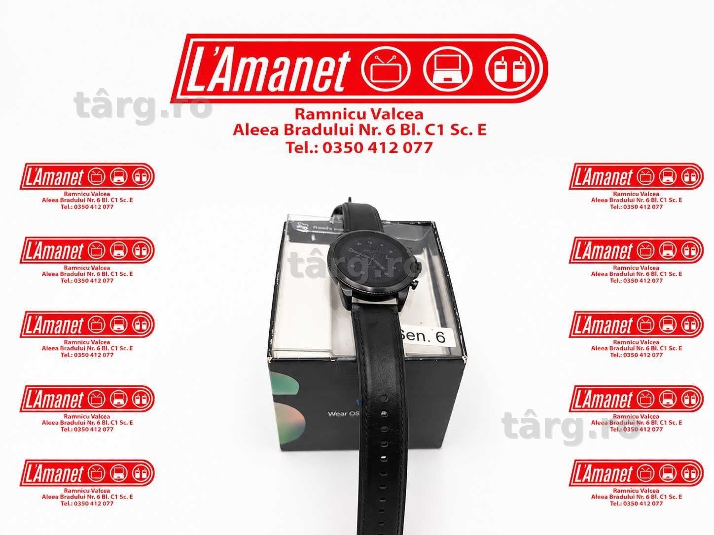 SmartWatch Fossil Men Gen 6 Black 44mm Black Leather Box Stare Buna