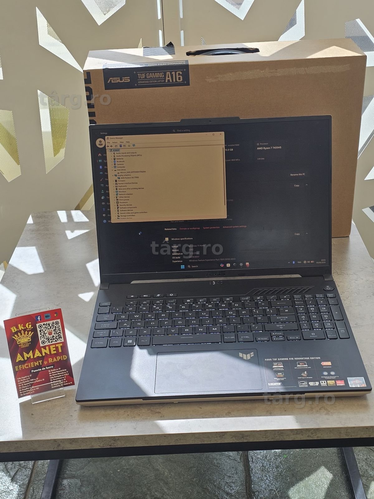 Asus Tuf Gaming A16 Amanet BKG