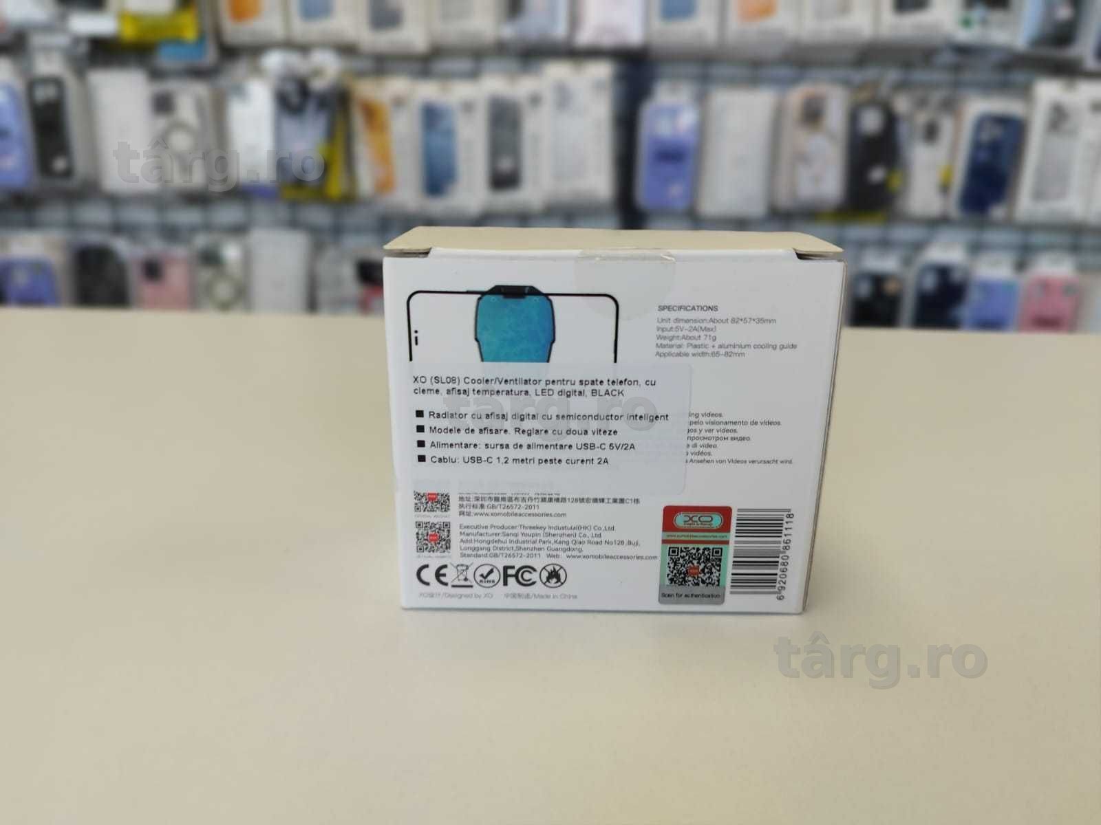 Cooler Telefon, Ventilator 2 Viteze, Fixare cu magnet si clesti, Negru 2