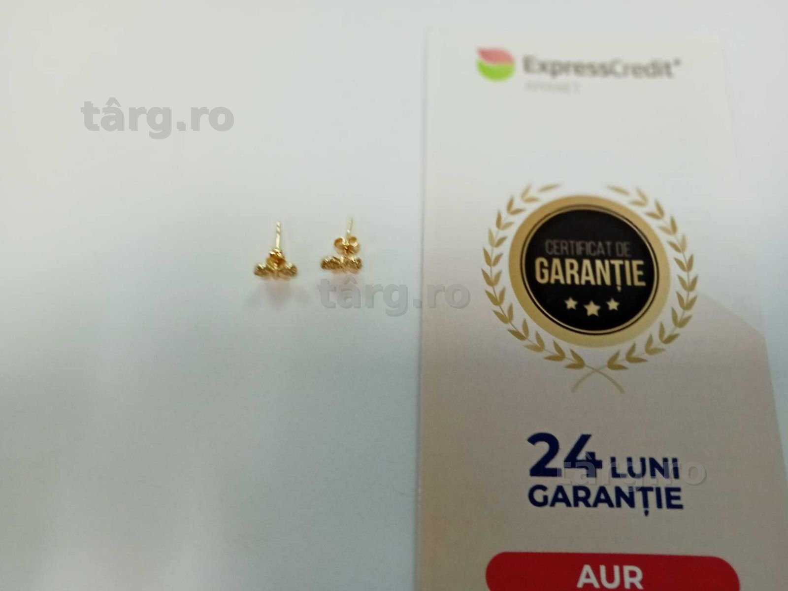(Ag33) Cercei Aur 14K/Garantie 2 ani 2