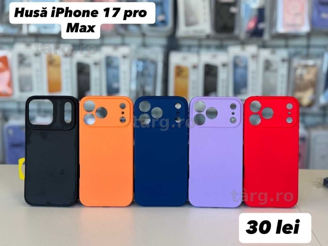 Husa silicon, folie, cablu, incarcator iPhone 17 Pro Max