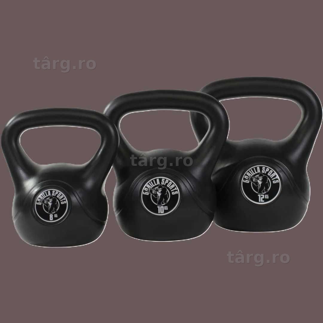 Kettlebell umplut cu ciment set 8-10-12 KG