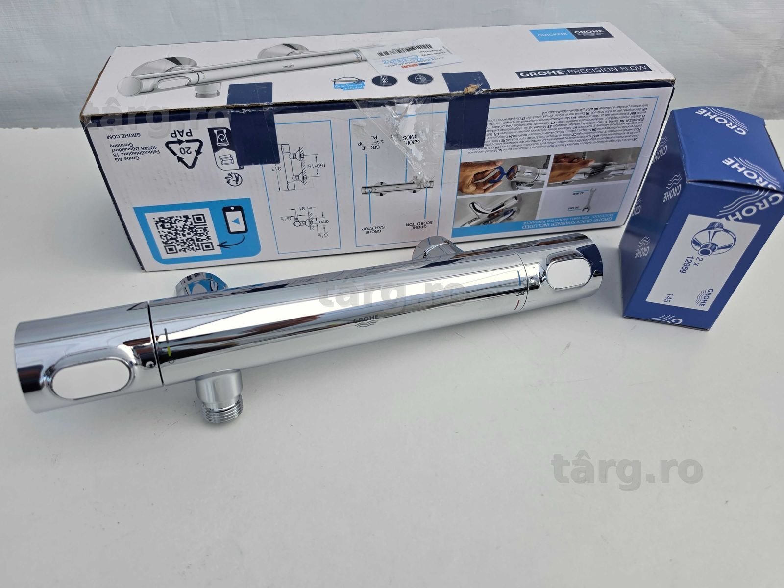 Grohe Precision Flow baterie de duș perete cu termostat crom 34840000