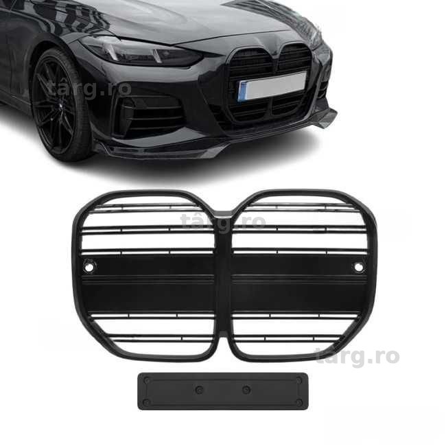 Grila Dubla Grile Nari Duble M BMW Seria 4 G22 G23, Negru Lucios