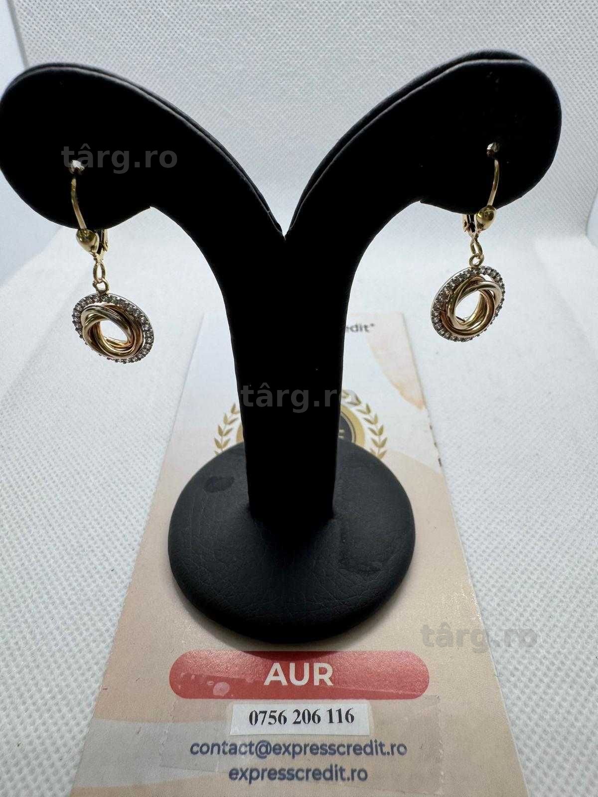 Cercei din aur 14k (70031.1/ 10 Pacurari 1) garantie 2 ani!