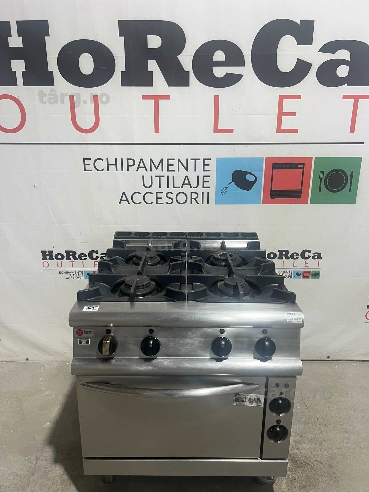 BARON- Masina gatit profesionala,Aragaz 4 focuri + Cuptor electric