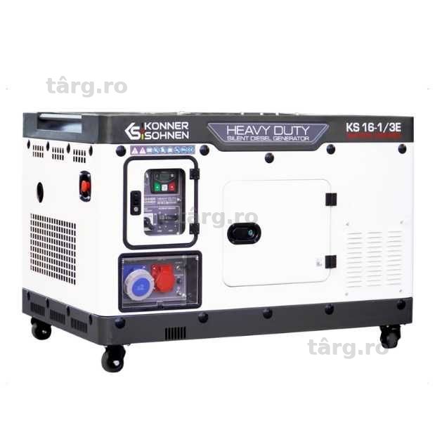 Generator de curent Konner & Sohnen KS16-1E Silent  16 kVA 230V diesel Heavy Duty insonorizat