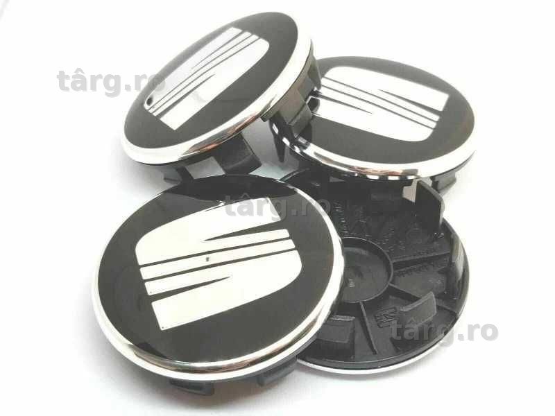 Embleme Capace Roti Sigle Jante Seat 63mm, Negru / Rosu, 1P06601165