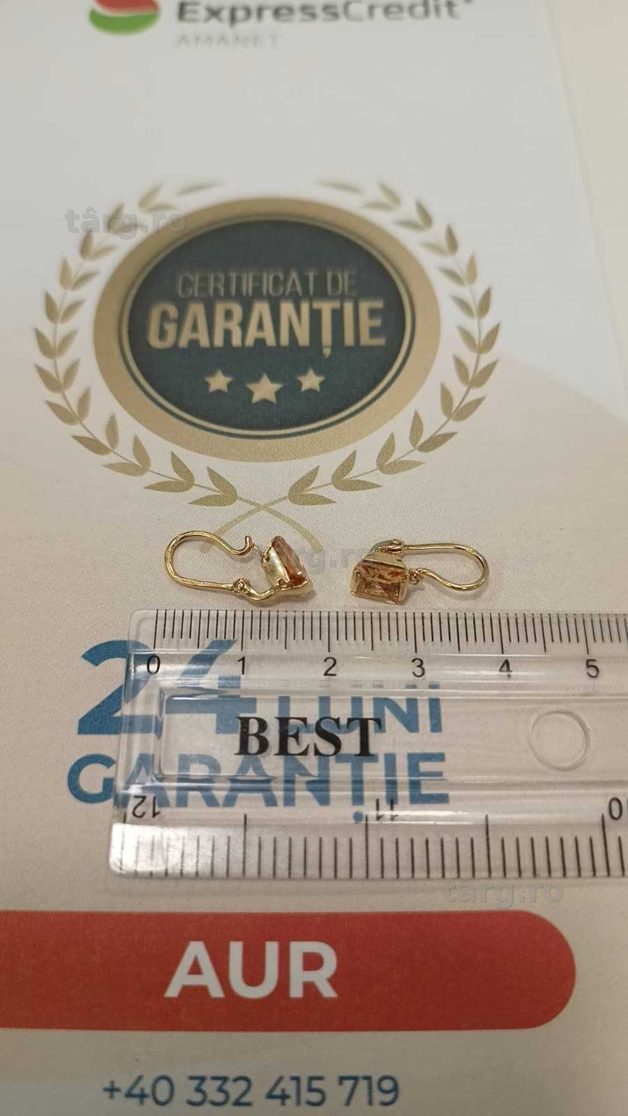 Cercei aur 14K 2.20gr [AG24 Harlau B.46250.1] - Garantie 2 ani! 3