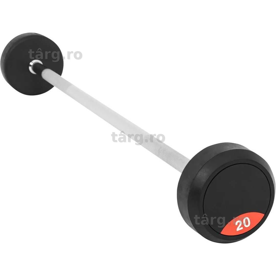 Bara cu greutati fixe cauciucate, 20 kg