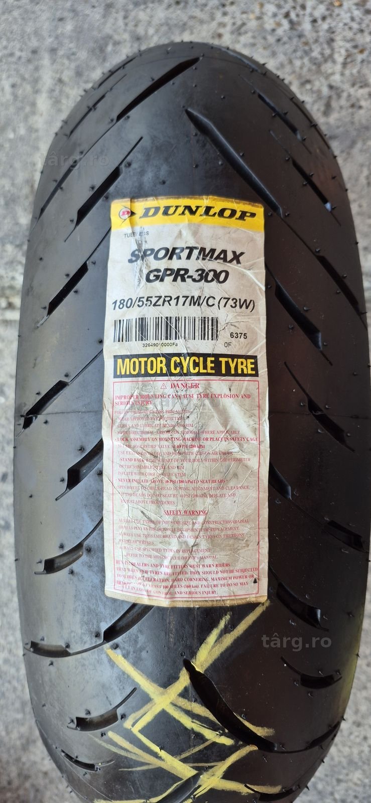 O anvelopa moto spate noua Dunlop 180/55 ZR17 M/C,dot 2018. 2