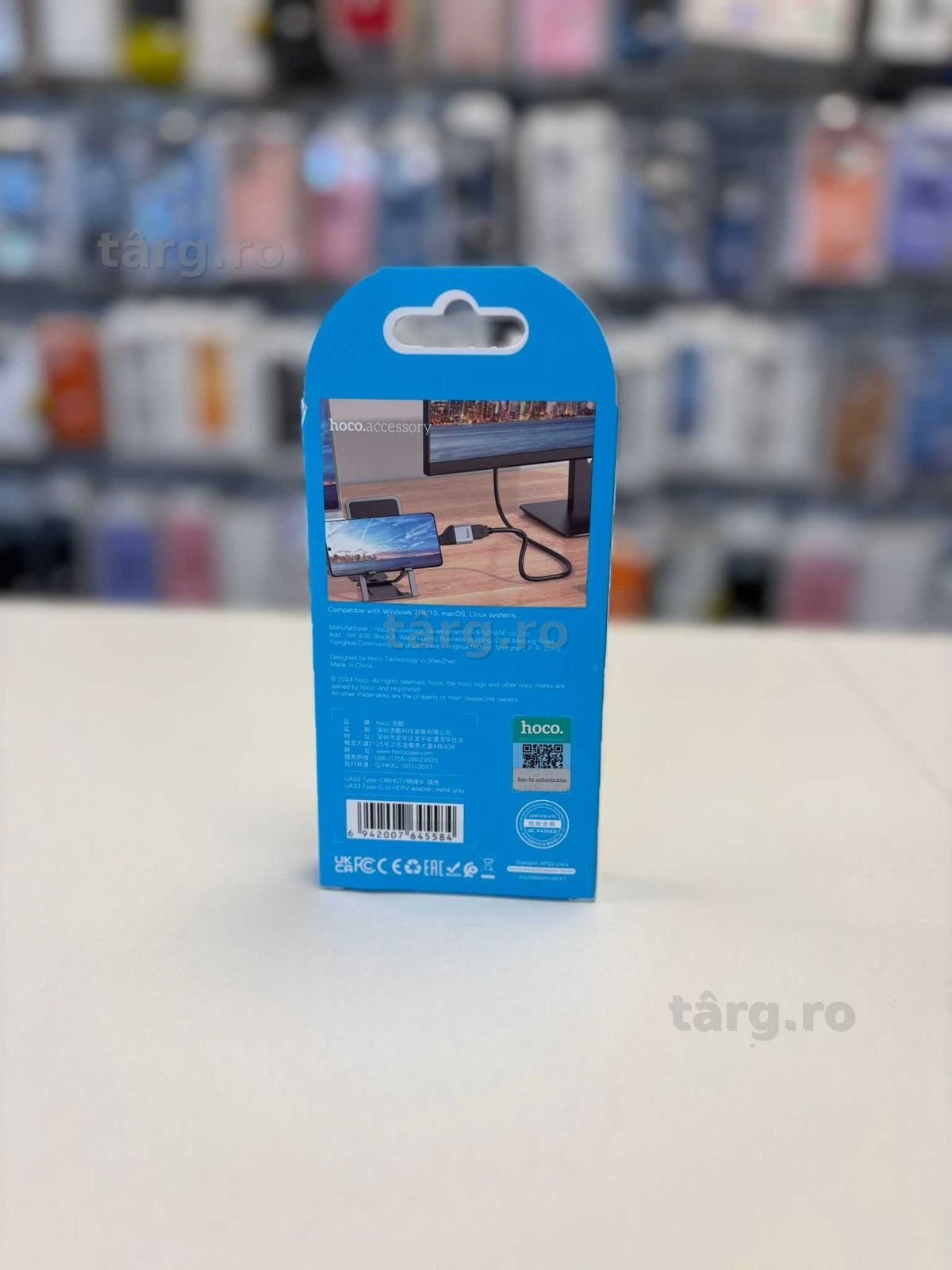 Adaptor Hoco UA33, USB-C la HDMI, Rezolutie 4K/30Hz, Negru 4