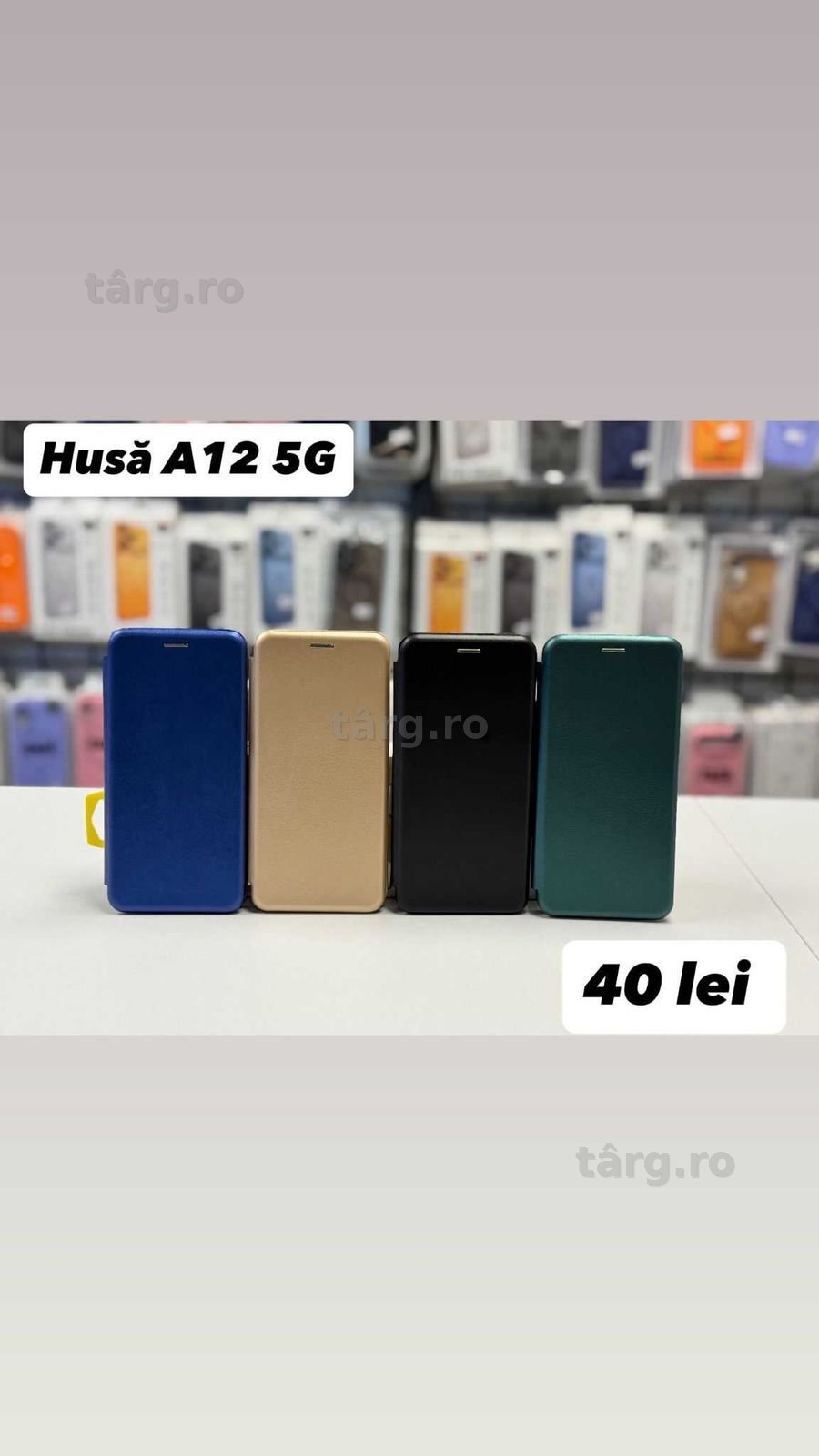 Husa piele ecologica tip carte, folie, cablu,incarcator Samsung A12 5G