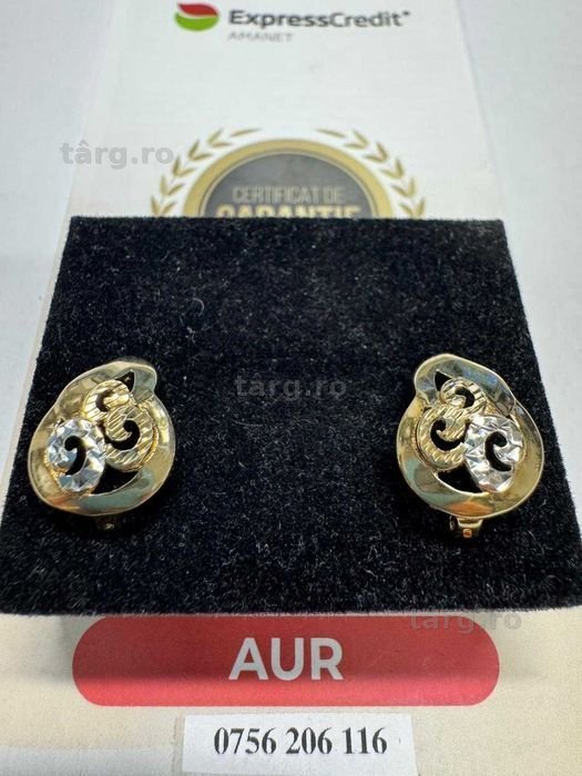 Cercei din aur 14k (68508.1/ 10 Pacurari 1) Garantie 2 ani! 2