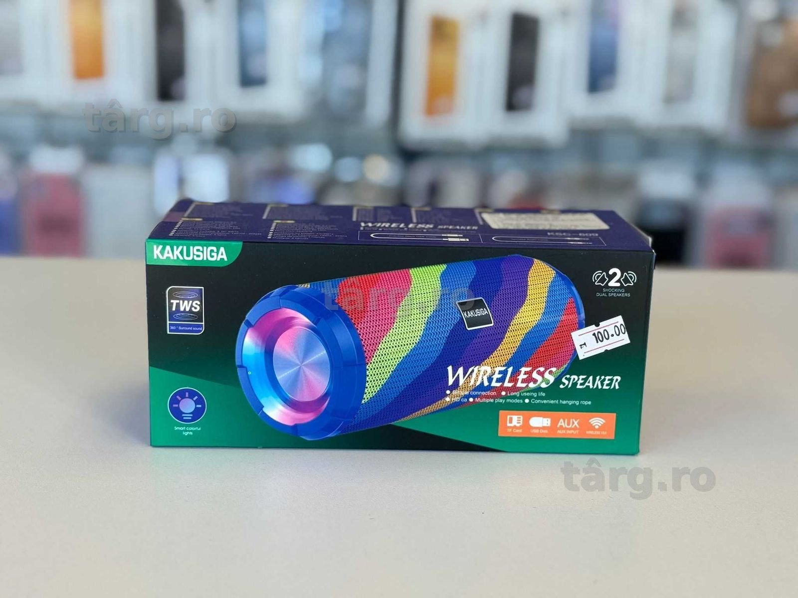 Boxa portabila, Bluetooth 5.0, Lumini LED, autonomie 4h 3