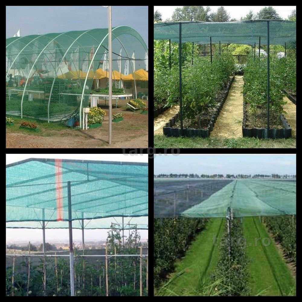 Plasa Umbrire Ecologica Culturi/Grădini/Solarii=UV+Ochiuri Prindere