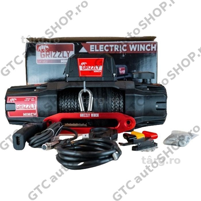 troliu grizzly winch 13500 150:1 cablu sintetic