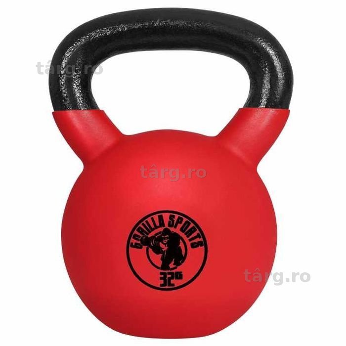 Kettlebell de fier, cu înveliș de cauciuc - 32 KG