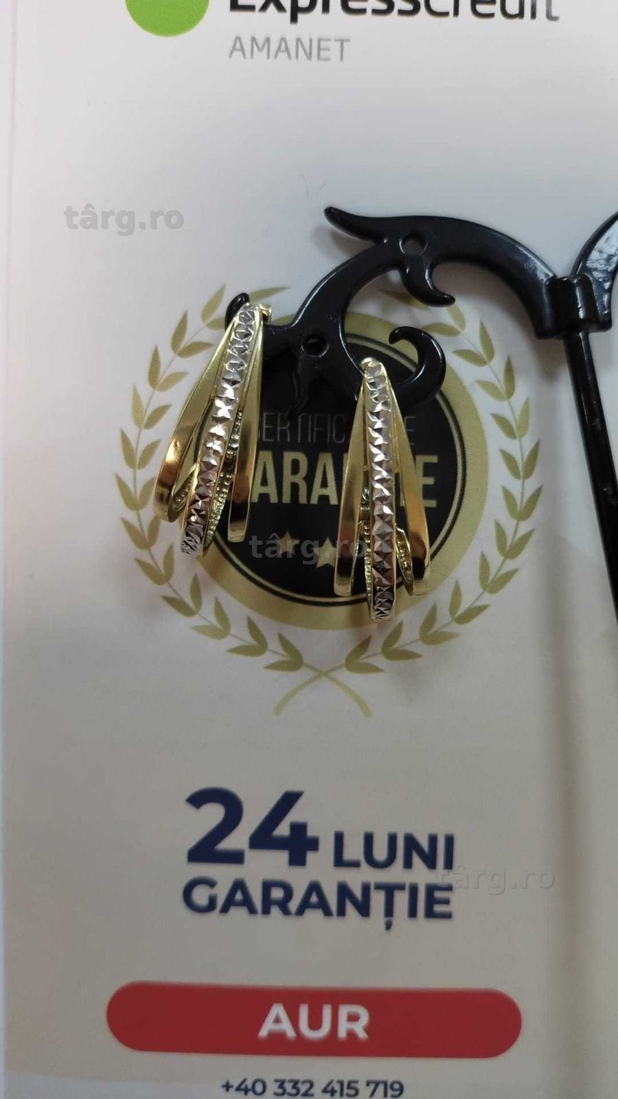 (AG42) Cercei aur 14K B.27953 - Garantie 2 ani