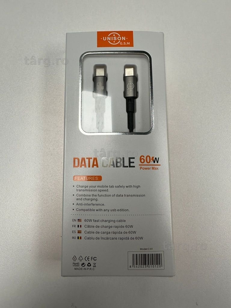 Cablu de date si incarcare Tip C Fast Charge 60W Samsung iPhone Honnor 3