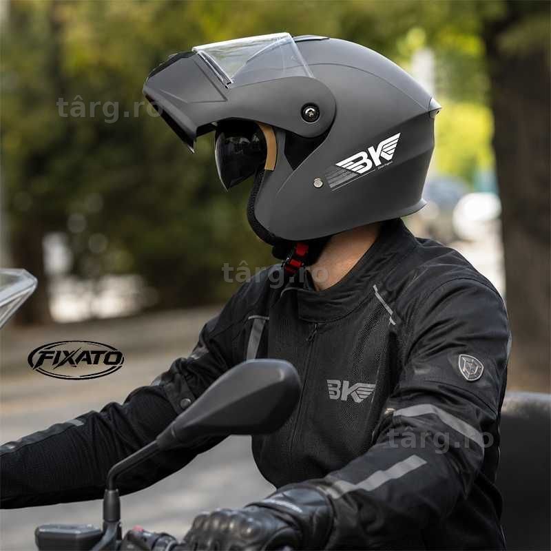 Casca Moto/Scuter Flip-Up, Viziera Dubla, Protectie UV, Gri 2