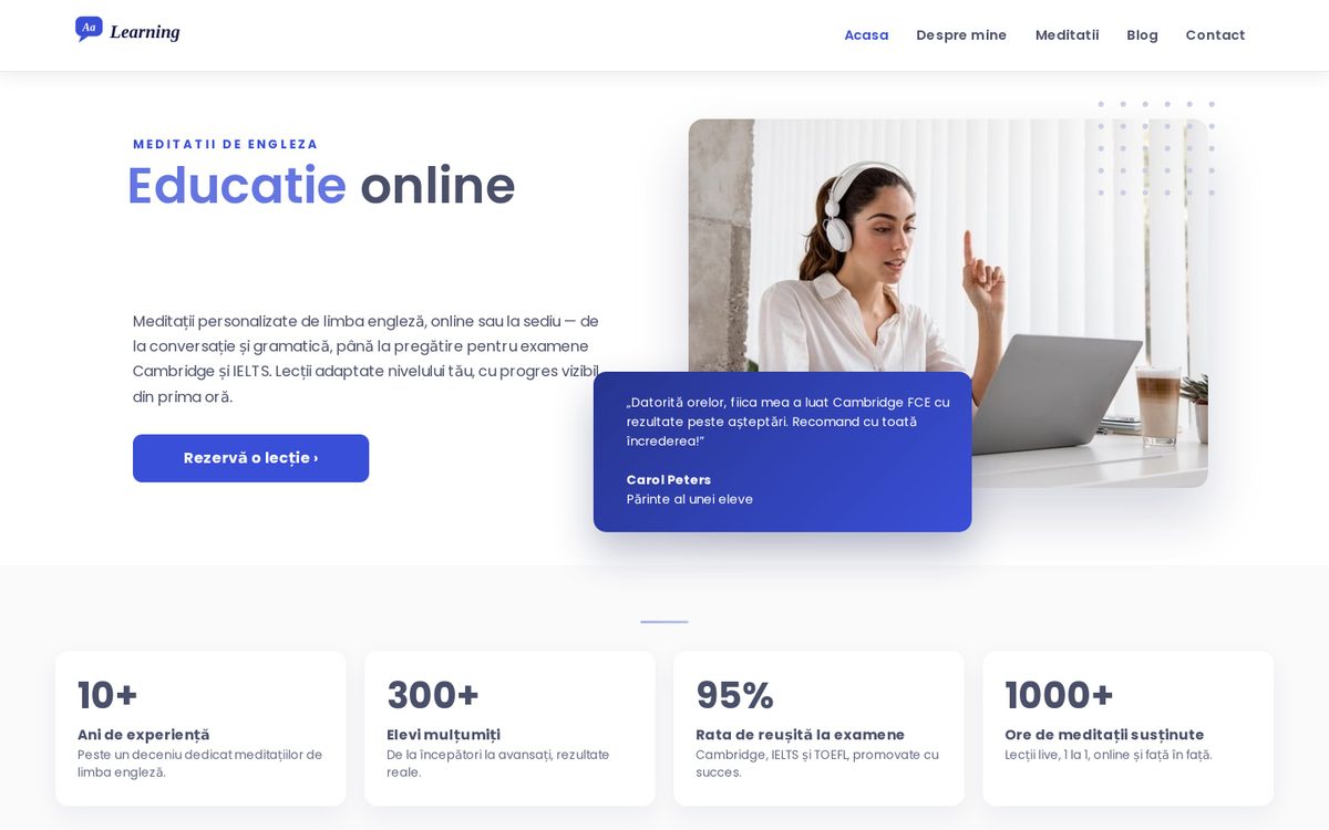Landing site — Learning — Meditații de engleză