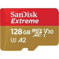 SanDisk Extreme microSDXC 128GB UHS-I Class 10 190MB/s Memory Card with SD Adapter SDSQXAA-128G-GN6MA + 2 Ani RescuePRO Deluxe
