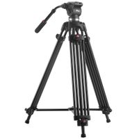 JY0606A (JY0508A) ALUMINIUM VIDEO TRIPOD WITH JY0606 FLUID HEAD 6 KG / 190 CM