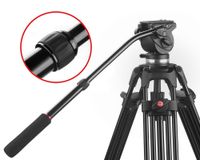 JY0606A (JY0508A) ALUMINIUM VIDEO TRIPOD WITH JY0606 FLUID HEAD 6 KG / 190 CM