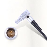 DigitalFoto ZZ08 Coiled D-Tap to Right-Angle LEMO 0B-Type Male 2-Pin Power Cable for Vaxis Wireless Transmitter and Tilta Power Base (0.5-1.5m)