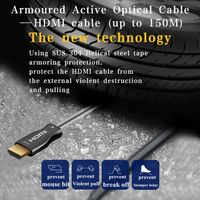 HDMI 2.0 Steel Armoured AOC Cable 4K60Hz 18Gbps HDCP 2.2@ARC 20m