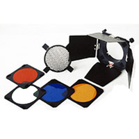 FOTODIOX 04UBDK01 BARN DOOR KIT + 3 COLOR GEL + HONEY COMB GRID