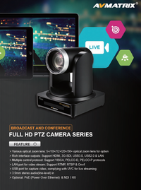 AVMATRIX PTZ1270-5X-NDI Full HD 3G-SDI / HDMI / NDI / PTZ Camera