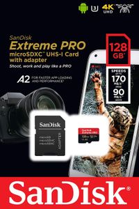 SanDisk EXTREME PRO microSDXC 128GB 200/90 MB/s SDSQXCD-128G-GN6MA + 2 Ani RescuePRO Deluxe
