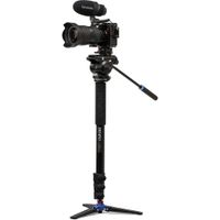 Benro A48FDS4PRO Aluminum Monopod - Flip Leg Locks - S4PRO Head - 3 Leg Base