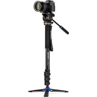 Benro A38FDS2PRO Aluminum Monopod - Flip Leg Locks - S2PRO Head - 3 Leg Base