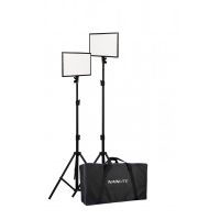 NanLite LumiPad 25 2KIT High Output Dimmable Bi-Color Soft LED Panel with Power Adapter