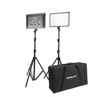 NanLite LumiPad 25 2KIT High Output Dimmable Bi-Color Soft LED Panel with Power Adapter
