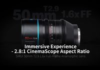 SIRUI 50mm T2.9 1.6x Full-Frame Anamorphic Lens (E mount)