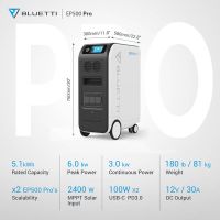 PowerOak Bluetti EP500 Pro LiFePO4 Power Station 5100Wh/3000W 