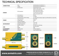 AVMATRIX SD1121-12G 1x2 12G-SDI Signal Repeater