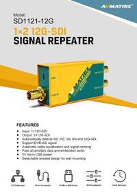 AVMATRIX SD1121-12G 1x2 12G-SDI Signal Repeater